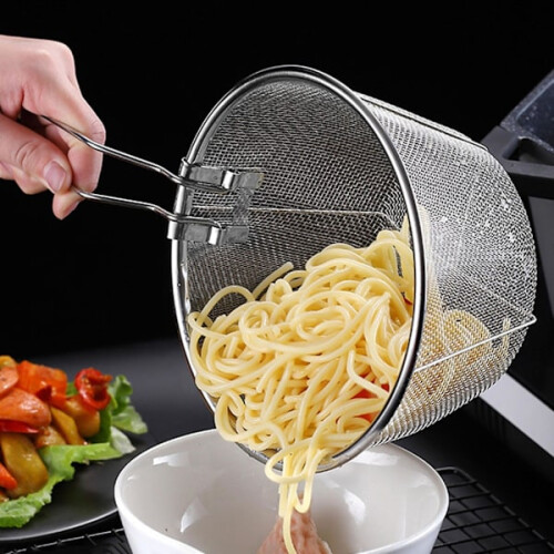 Καλάθι τηγανίσματος 18cm, λεπτό πλέγμα, αντικολλητικό, πτυσσόμενη λαβή, 2