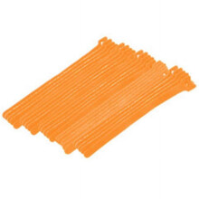 Correa de cable naranja con cierre de velcro y ojo de 0,50 x 8 pulgadas - Paquete de 25
