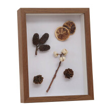 Avdolw Shadow Box Frame, 3.9x5.9" Wooden Display Case for Dried Flowers, Compatible with Flora Ticket Crafts, Desktop Decoration (Wood)