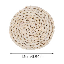 Kiplyki Yarn Ramie Dining Table Insulation Pad Thick Woven Household Anti-scalding Pad