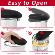 DEKAXID Electric Can Opener Safe One-Touch Operation Can Opener No compatible with Sharp Edge Handheld Can Opener Cordless Portable Can Opener