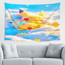 Tapisserie murale Pikachu, décoration murale pour chambre d'enfant ou salon, 152 x 102 cm