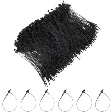 1000 Pcs Black 4" Hang Tag Snap Lock Pins, Plastic Fasteners with Safety Ring Ties for Retail, compatible with standard taggers