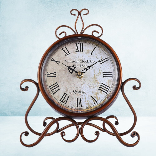 Retro Iron Table Clock for Home Decoration 2