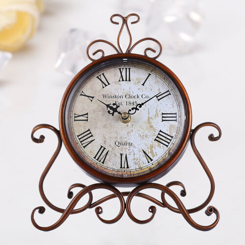 Retro Iron Table Clock for Home Decoration 1