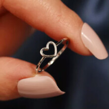 RSAMD Romantic Heart Fashion Silver Rings for Women Wedding Jewelry Size 6-10-Silver-9