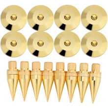 Speaker Spike Pad Kit, 8 Pairs Pure Copper Spike Isolation Stand with Base Pad Feet Mat for Subwoofer CD Audio