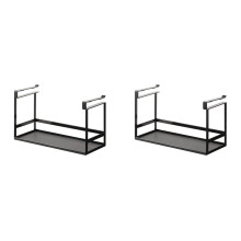 2X Under-Shelf Spice Organizer Cabinet Hanger Shelf Seasoning Bottle Holder Closet Storage Basket Kitchen Accessories