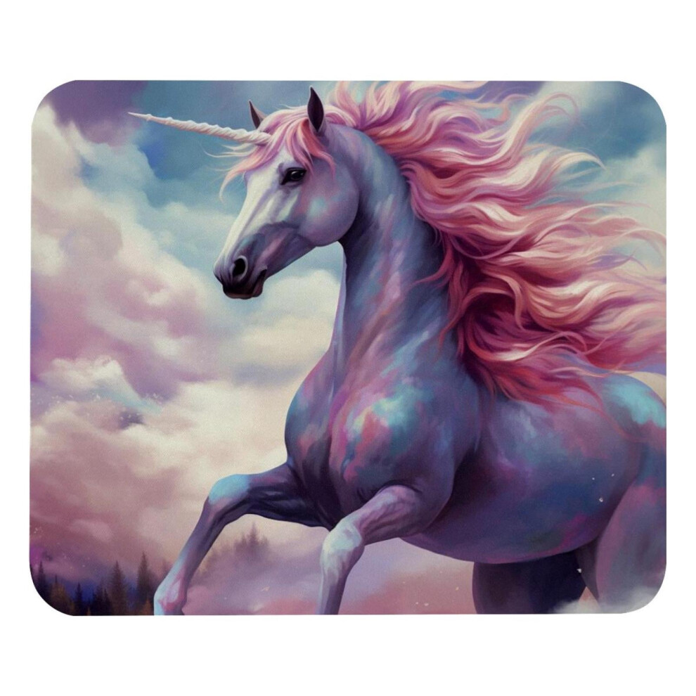 Sky Unicorn Mouse Pad With Non-Slip Rubber Base, Square Design For Laptop, Writing, Gaming - 8.3'' X 9.8'' 9071309684087