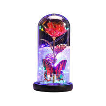 Valentinstag Rose Damen Bunte Rose Leuchtende Blume Glasabdeckung Damen Mama Valentinstag Jahrestag Geburtstag Feiertag Produkte