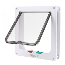 Prettyui Pet Safe Supplies Cat and Dogs Plastic Door Hole Can Be Controled Access and Directional Pet Door Safe Supplies