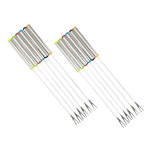 12pcs Stainless Steel Fondue Forks Set Long Handle Heat Resistant for Cheese Chocolate and Hot Pot