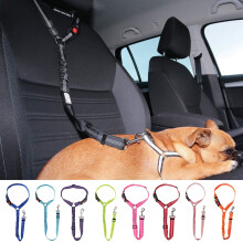 Bobasndm Dog Cat Safety Seat Belt Strap, Car Headrest Restraint Adjustable Nylon Fabric Pet Harness for Vehicle Travel & Daily Use