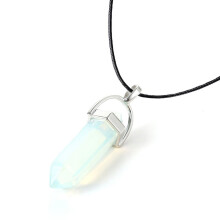 Sechseckige Säulen-Quarzhalskette mit Türkis und rosa Kristallanhänger für Damen, Choker aus Naturstein, Schmuck aus dem Jahr 2023