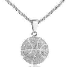 Heart Picture Locket Necklace with Stone Flower, Compatible with Basketball Pendant, Minimal Stainless Steel Chain for Women, Men, Girls