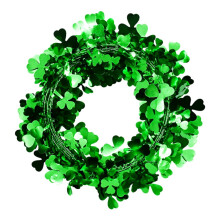 Guirlande de trèfles en fil de fer, guirlande de la Saint-Patrick, décorations vertes pour fête irlandaise