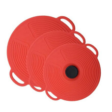 WRXMIJNHGSA Lot de 3 couvercles de conservation en silicone, étanches et anti-poussière, compatibles avec les casseroles et la vaisselle.