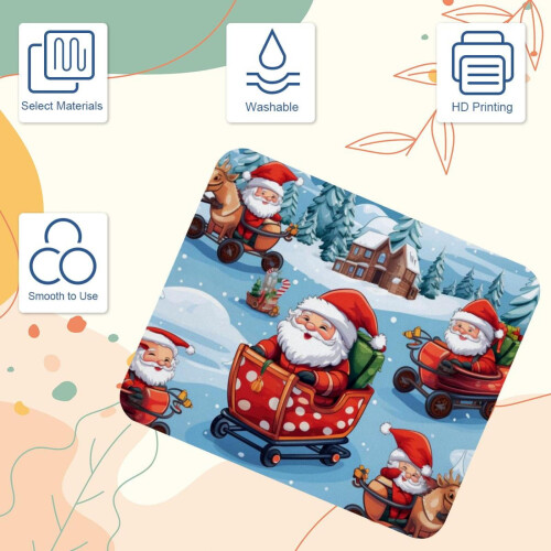 Mouse Pad με Χριστουγεννιάτικο Σχέδιο Έλκηθρο με Αντιολισθητική Βάση από Λαστιχένιο, 2