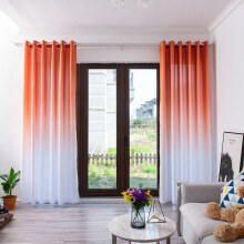 Pjtewawe Curtains Leaves Sheer Curtain Tulle Window Treatment Voile Drape Valance 1 Panel Fabric Bedroom Curtains Orange