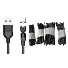 Lot de 4 gaines thermorétractables avec câble magnétique 540 - Charge rapide USB Type C pour téléphone - Chargeur magnétique