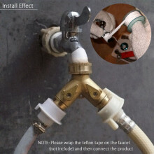 Raccord hexagonal en Y 2 voies en laiton robuste avec robinet d'arrêt et poignée ergonomique, adaptateur pour robinet, sortie d'eau et mitigeur.
