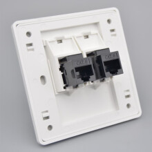 CAT6 gigabites hálózati aljzat, Ethernet RJ45 LAN kábel előlap, kétutas csatlakozódoboz, 86x86 mm, anya-anya internetcsatlakozó