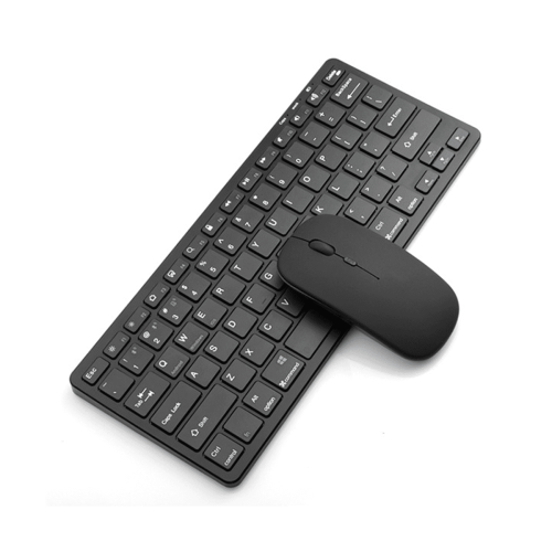 Wireless Bluetooth Keyboard Mouse Three Mode Keyboard Rechargeable Keyboard Mouse Support Tablet Laptop Computer Black 1