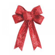 Joli nœud de Noël rouge Comy 23 cm, grand, pailleté, à faire soi-même, décoration de guirlande, ruban pour les fêtes de Noël, la maison, les