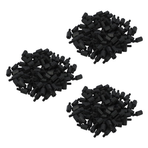 300Pcs M3 Thread 8mm+6mm PCB Fixed Nylon Hex Standoff Spacer Pillar
