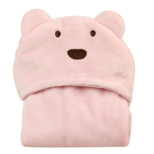 Couverture de bain à capuche en forme d'ourson pour bébé nouveau-né