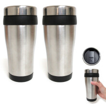 Lot de 2 tasses isothermes de voyage à café en acier inoxydable à double paroi de 473 ml (16 oz)