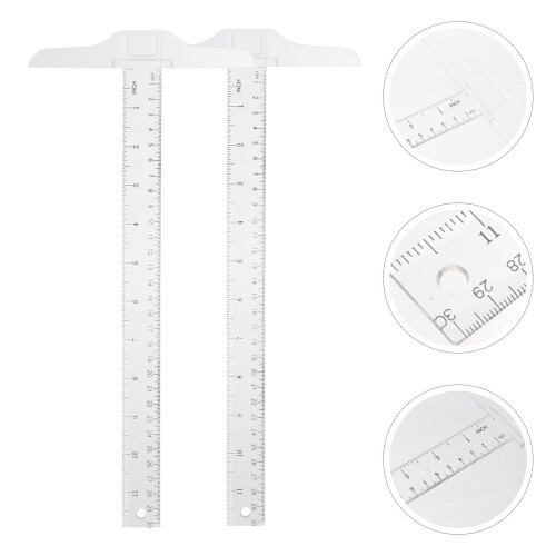 Guangmc 2x Transparent T-Square Rulers for Bow Framing & Drafting 1