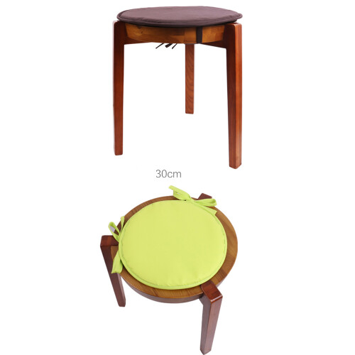Coussin de chaise rond Eease Memory avec attaches - 38 cm Jaune clair 2