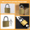 Cadenas à code en laiton pour tiroir, valise ou sac à dos (4 pièces), avec clé. 6