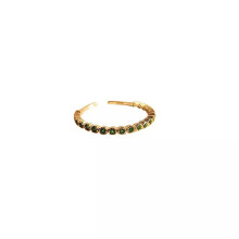 RSAMD Gold Emerald Opening Rings for Women Adjustable Design High Quality Jeweljo