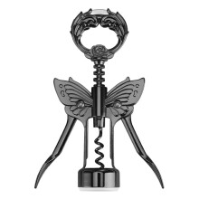 Wine Opener, 3 in 1 Zinc Alloy Premium Wing Corkscrew Wine Bottle Opener with Multifunctional Bottles Opener Black Gray