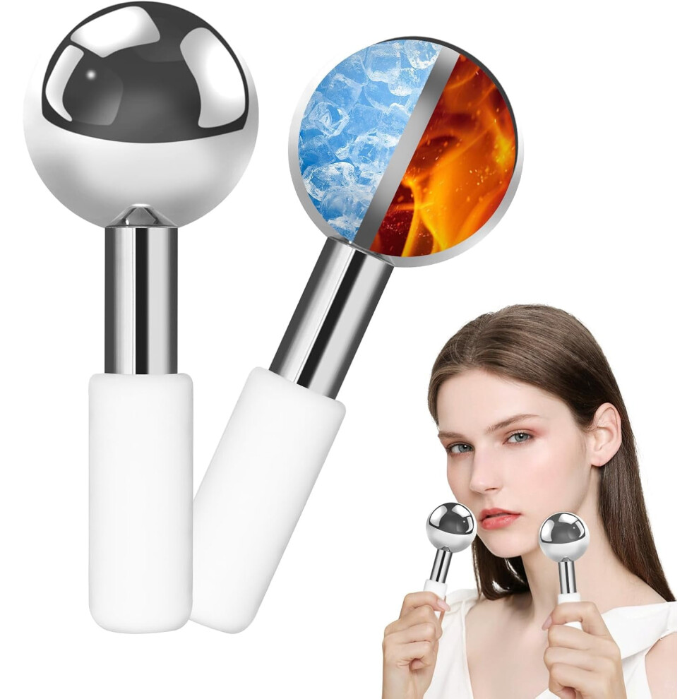 Dark Ice Globes For Face, Unbreakable Stainless Steel Ice Roller For Face, Cryo Sticks For Face & Eyes, Cooling Globes For Puffiness, Wrinkles,