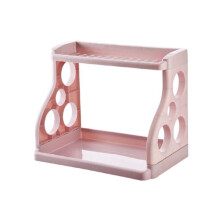 HKUKY Multifunction Double Plastic Storage Rack Shelf Holder Layer Holder for Kitchen Spice Jar Bathroom New Wall Shelf