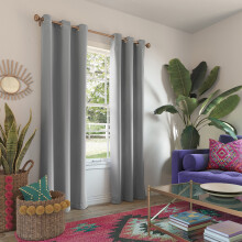 Sun Zero Riley Kids Bedroom Blackout Grommet Curtain Panel 40" x 95" in Silver Gray