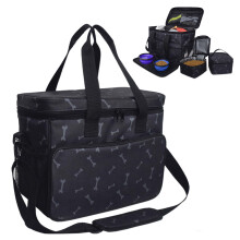 HESITONE Pet Travel Shoulder Bag Multi-function Hiking Camping Dog Food Tote for Carrier Container Organizer Set