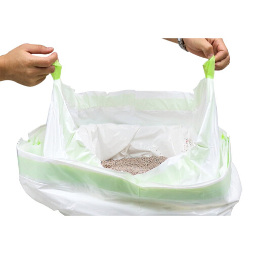 Tomfoto Cat Litter Filter Bag Drawstring Litter Sifting Liners Kitty Waste Litter Box Liners 2