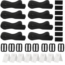 Pool Cover Straps with Secure Snap Connection, Adjustable Replacement Kit for Solar Pool Cover Reel