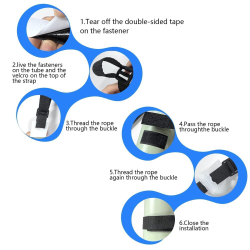 Pool Cover Straps with Secure Snap Connection, Adjustable Replacement Kit for Solar Pool Cover Reel 2