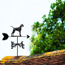 Metal Garden Weathervane with Decorative Dalmatian Dog Silhouette, WeatherResistant Outdoor Roof Decor