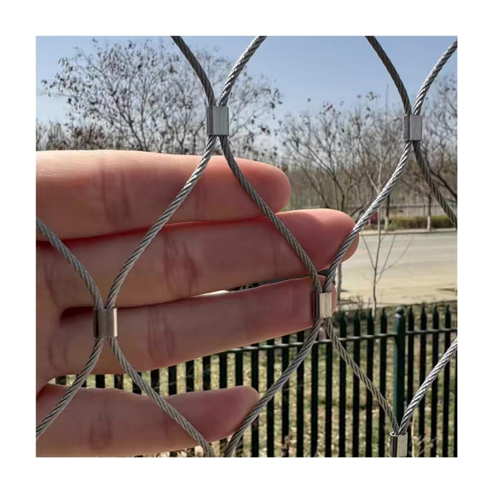 Stainless Steel Wire Rope Safety Net 0.8X4m, 304 Flexible Mesh Fencing, Corrosion Resistant Barrier 9164114637895