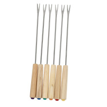 2Pcs Stainless Steel Fondue Forks with Heat Resistant Handles for Cheese Chocolate Fruit BBQ