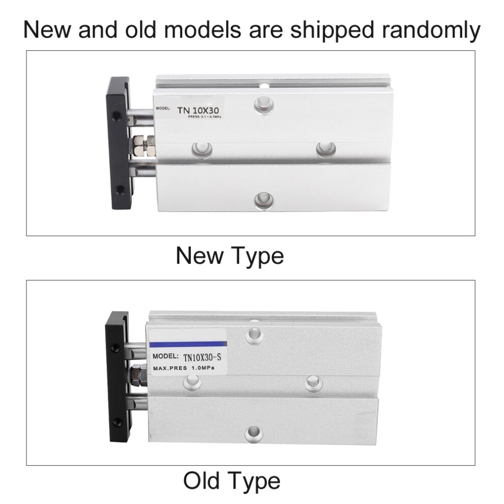 Robust Aluminum Pneumatic Cylinder Tn10x30 Double Action Double Rod 4021382674906