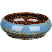 Ceramic Lotus Flower Planter Bowl for Succulents Cactus Bonsai Water Lily, Blue No Drainage Hole