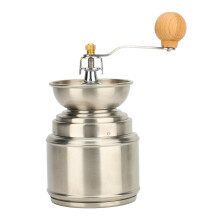 Manual Coffee Grinder with Stainless Steel Burr and Solid Wood, Compact Hand Crank for Fresh Coffee