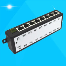 8portový sieťový POE obvodový mostík 12-48V napájací zdroj kamery slabý elektrický CCTV modul rozbočovač centralizovaný